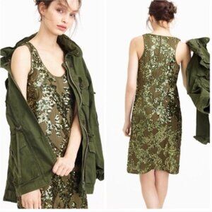 J Crew, Green Sequin Shift / Sheath Dress, size 10, NWOT!
